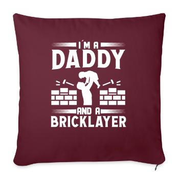 Maître Maçon Papa Et Maçonnerie Briqueteuse - Housse de coussin décorative 45 x 45 cm - bordeaux - Devant