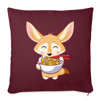 Fennec Renards Nourriture Ramis Nouilles Fennec Renards - Housse de coussin décorative 45 x 45 cm - bordeaux - Devant