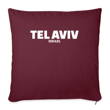 Tel Aviv Israël Israël Israël israélien - Housse de coussin décorative 45 x 45 cm - bordeaux - Devant