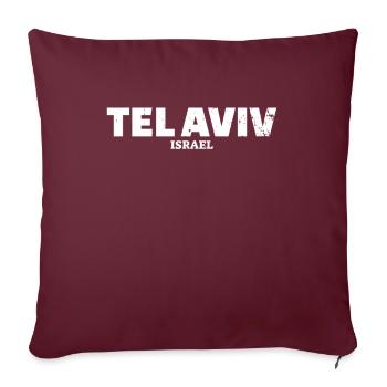 Tel Aviv Vintage Israël Israël Israélien - Housse de coussin décorative 45 x 45 cm - bordeaux - Devant