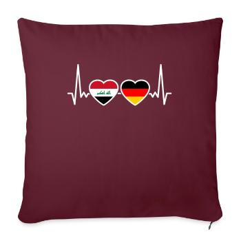 Irak Allemagne drapeau de battement de cœur Irakiens allemands - Housse de coussin décorative 45 x 45 cm - bordeaux - Devant