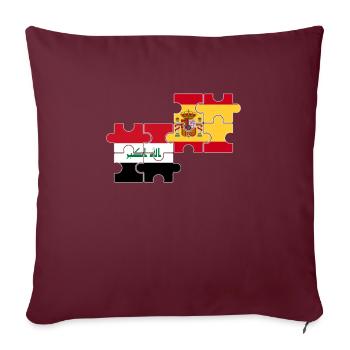 Irak Espagne Drapeau Espagnol Irakien - Housse de coussin décorative 45 x 45 cm - bordeaux - Devant