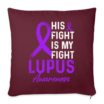 Lupus Awareness Monat - Sofakissenbezug 45 x 45 cm - Burgunderrot - Vorne