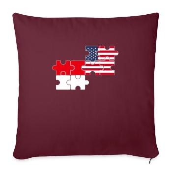 Indonesien USA Flagge Amerikanisch Indonesisch - Sofakissenbezug 45 x 45 cm - Burgunderrot - Vorne