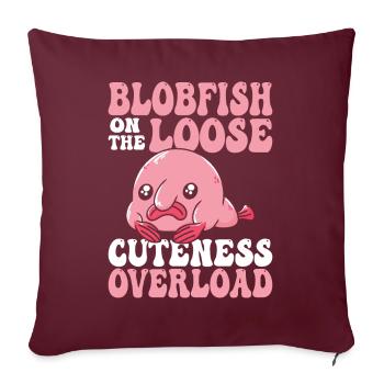 Surcharge de gentillesse du propriétaire de Blobfish - Housse de coussin décorative 45 x 45 cm - bordeaux - Devant