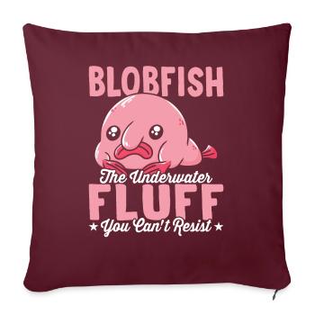 Blobfish propriétaire peluches sous-marines - Housse de coussin décorative 45 x 45 cm - bordeaux - Devant