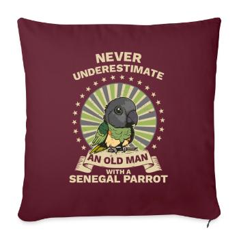 Sénégal Perroquet Tête de Maure Perroquet Perroquet Rétro - Housse de coussin décorative 45 x 45 cm - bordeaux - Devant