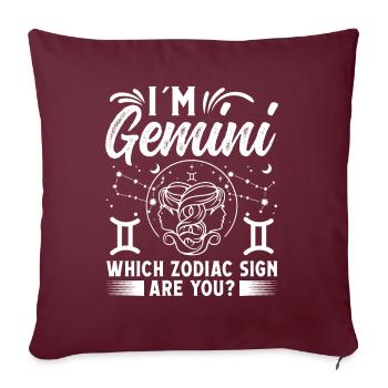 Astrologie Gémeaux Quel zodiaque vous signe l’ésotérisme - Housse de coussin décorative 45 x 45 cm - bordeaux - Devant