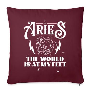 Astrologie Aries World At My Feet Esoterik Zeichen - Sofakissenbezug 45 x 45 cm - Burgunderrot - Vorne