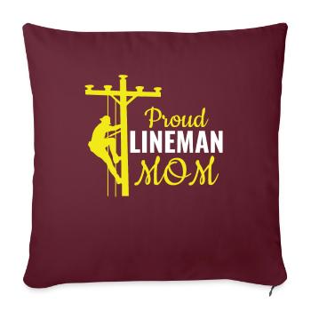 Proud Lineman Mom - Assembleur de tuyaux - Housse de coussin décorative 45 x 45 cm - bordeaux - Devant