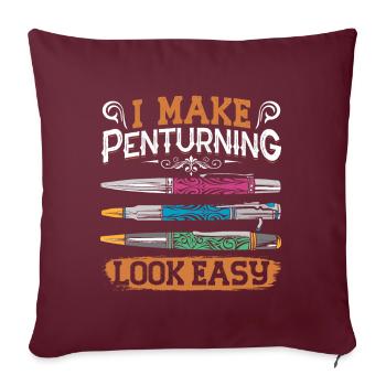 Kit de tournage de stylo - Housse de coussin décorative 45 x 45 cm - bordeaux - Devant