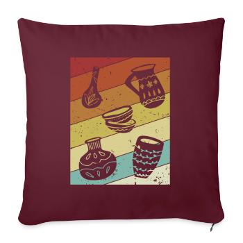 Rétro Hobby Pottery Pro Wheel Lover Pottery - Housse de coussin décorative 45 x 45 cm - bordeaux - Devant