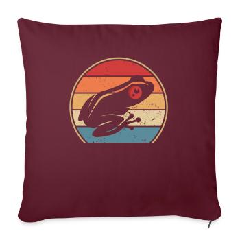 Rétro Costa Rica Agalychnis Callidryas Yeux rouges - Housse de coussin décorative 45 x 45 cm - bordeaux - Devant