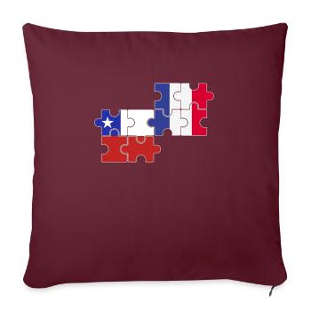 Chile Frankreich Flagge Französisch Chilene - Sofakissenbezug 45 x 45 cm - Burgunderrot - Vorne