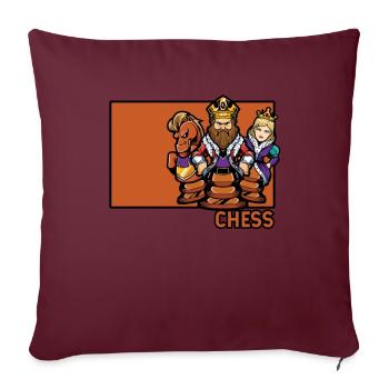 Chess Doodle Chinesischer Hanzi-Dame-Spieler - Sofakissenbezug 45 x 45 cm - Burgunderrot - Vorne