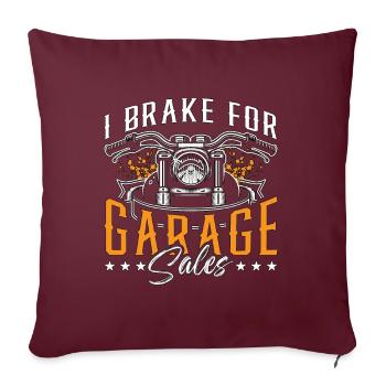 Ventes de garage I Frein pour le marché de la ferraille des ventes de garage - Housse de coussin décorative 45 x 45 cm - bordeaux - Devant