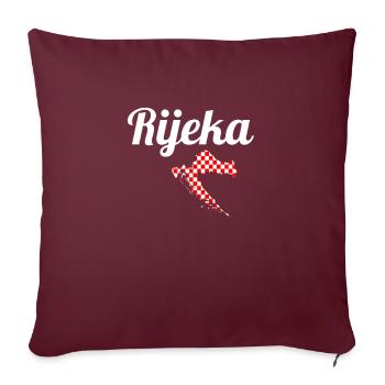 Rijeka Carte Croatie Drapeau croate Croate - Housse de coussin décorative 45 x 45 cm - bordeaux - Devant
