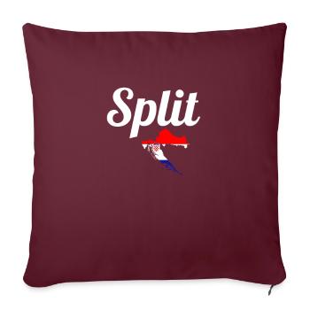 Split Karte Kroatien Kroatische Flagge Kroate - Sofakissenbezug 45 x 45 cm - Burgunderrot - Vorne