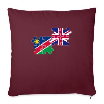 Namibie Drapeau britannique Namibien britannique - Housse de coussin décorative 45 x 45 cm - bordeaux - Devant