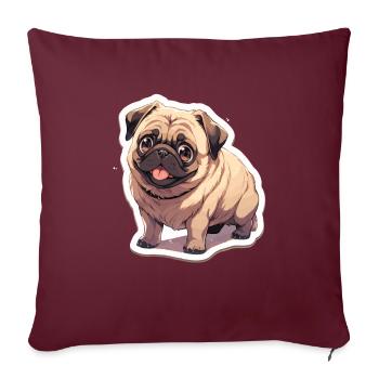 Mops Mops Hund Mops Geschenke Mops Liebhaber - Sofakissenbezug 45 x 45 cm - Burgunderrot - Vorne