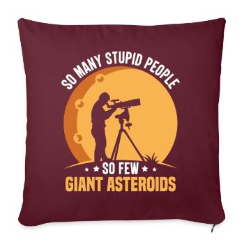 Astéroïdes Drôles d’Astronomes de l’Espace Astrophysicien - Housse de coussin décorative 45 x 45 cm - bordeaux - Devant