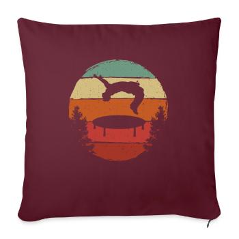 Trampoline Rétro Backflip - Housse de coussin décorative 45 x 45 cm - bordeaux - Devant
