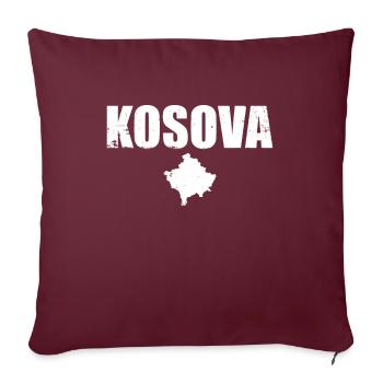 Kosova Vintage Kosovo Kosovarische Karte Kosovare - Sofakissenbezug 45 x 45 cm - Burgunderrot - Vorne