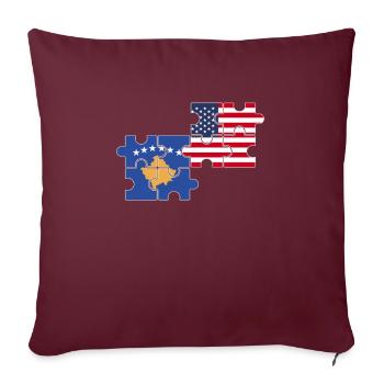 Kosovo USA Flagge Amerikanisch Kosovar - Sofakissenbezug 45 x 45 cm - Burgunderrot - Vorne