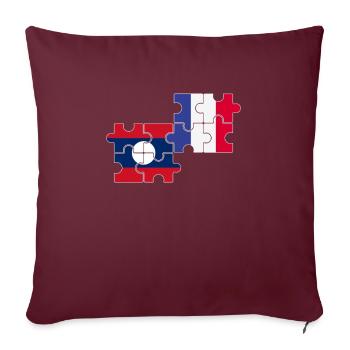 Laos Frankreich Flagge Französisch Laote - Sofakissenbezug 45 x 45 cm - Burgunderrot - Vorne