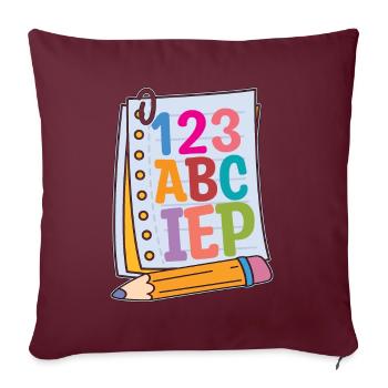 IEP 123 ABC IEP Autism Awareness Sped Teacher - Sofakissenbezug 45 x 45 cm - Burgunderrot - Vorne