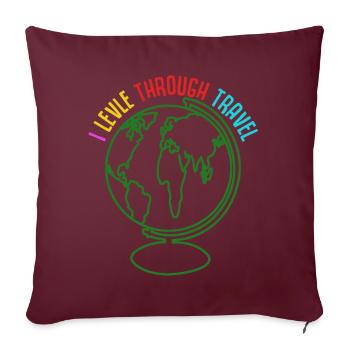 Voyage Voyage Avion Voyage Vacances Excursion - Housse de coussin décorative 45 x 45 cm - bordeaux - Devant
