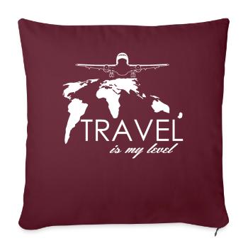 Voyage Voyage Vacances Tour du Monde - Housse de coussin décorative 45 x 45 cm - bordeaux - Devant