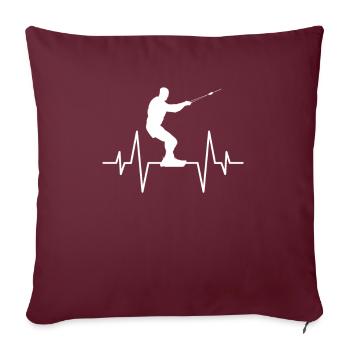 Kite Surfen Herzschlag - Sofakissenbezug 45 x 45 cm - Burgunderrot - Vorne