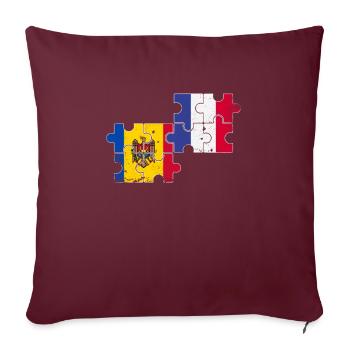 Moldavie France Vintage Flag Moldavie - Housse de coussin décorative 45 x 45 cm - bordeaux - Devant