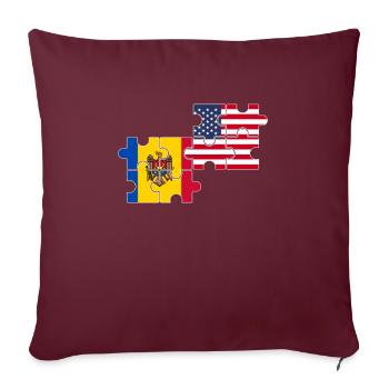 Moldavie États-Unis Drapeau Américain Moldave - Housse de coussin décorative 45 x 45 cm - bordeaux - Devant