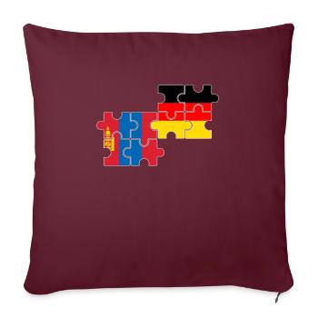 Mongolie Allemagne Drapeau Allemand Mongol - Housse de coussin décorative 45 x 45 cm - bordeaux - Devant