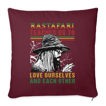 Dreadlock Rastaman Ethiopian Flag Rastafarian Sayi - Sofakissenbezug 45 x 45 cm - Burgunderrot - Vorne