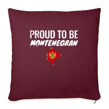 Fier d’être Montenegran Vintage Carte Flag - Housse de coussin décorative 45 x 45 cm - bordeaux - Devant