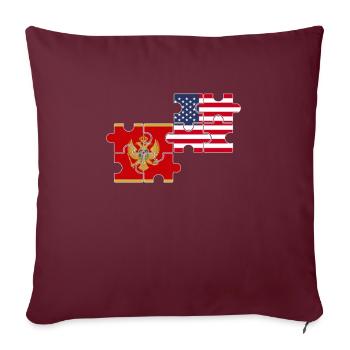 Monténégro États-Unis drapeau Monténégrins américains - Housse de coussin décorative 45 x 45 cm - bordeaux - Devant
