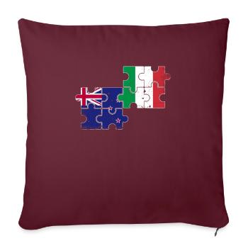 Nouvelle-Zélande Italie Drapeau Vintage Néo-Zélandais - Housse de coussin décorative 45 x 45 cm - bordeaux - Devant