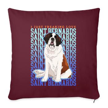 Bernhardiner Hund St. Bernhardshund Geschenk - Sofakissenbezug 45 x 45 cm - Burgunderrot - Vorne