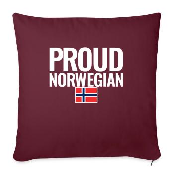Fier norvégien Norvège Drapeau norvégien - Housse de coussin décorative 45 x 45 cm - bordeaux - Devant