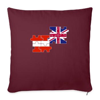 Autriche Royaume-Uni Drapeau Autrichiens britanniques - Housse de coussin décorative 45 x 45 cm - bordeaux - Devant