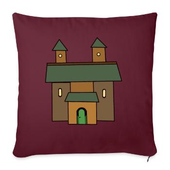 Château, Moyen Âge, Chevaliers, Château, Conte de fées, Forteresse - Housse de coussin décorative 45 x 45 cm - bordeaux - Devant