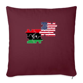 Libye, États-Unis, drapeau, américain, libyen - Housse de coussin décorative 45 x 45 cm - bordeaux - Devant
