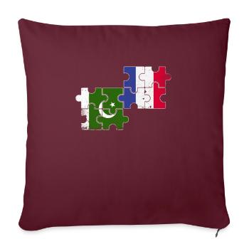 Pakistan Frankreich Vintage Flagge Pakistaner - Sofakissenbezug 45 x 45 cm - Burgunderrot - Vorne