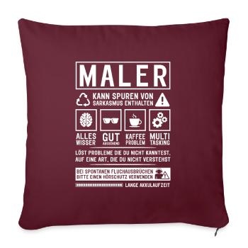 Kann Spuren von Sarkasmus enthalten - Sofakissenbezug 45 x 45 cm - Burgunderrot - Vorne