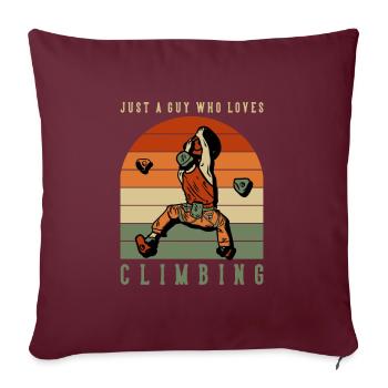Juste un gars qui aime l’escalade de bloc Kraxler - Housse de coussin décorative 45 x 45 cm - bordeaux - Devant
