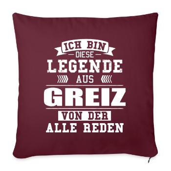 Stadt Greiz Deutschland Legende Spruch - Sofakissenbezug 45 x 45 cm - Burgunderrot - Vorne