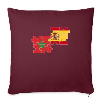 Maroc Espagne Drapeau Espagnols Marocains - Housse de coussin décorative 45 x 45 cm - bordeaux - Devant
